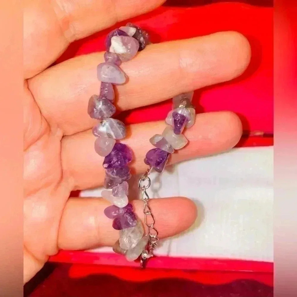 💥 Raw Amethyst 💥 Stones simple design artisan hand made bracelet 💥